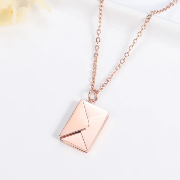 Customizable Envelope Necklace – Stainless Steel For Valentine’s Day Gift - Image 8